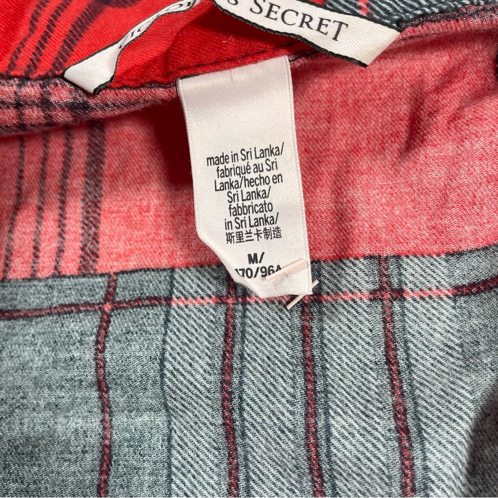 Victoria’s Secret Madras Patchwork Long Sleep Shirt Valentines Medium - Picture 2 of 6